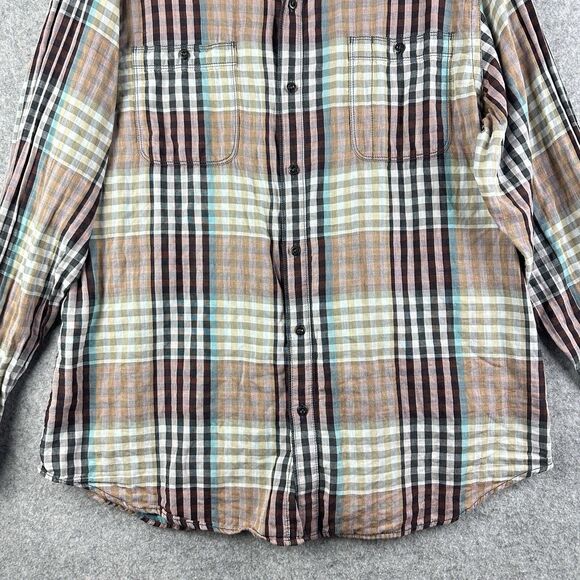 Tommy Bahama Shirt Mens XL Cotton Madras Plaid Button Up Preppy Long Sleeve - Picture 4 of 16
